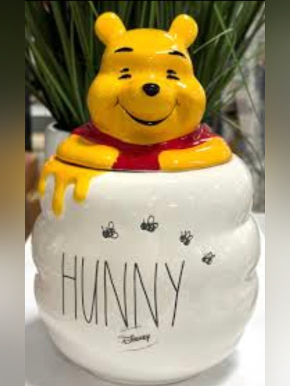 Disney Winnie the Pooh Honey Pot Cookie Jar - Yellow, Red, White